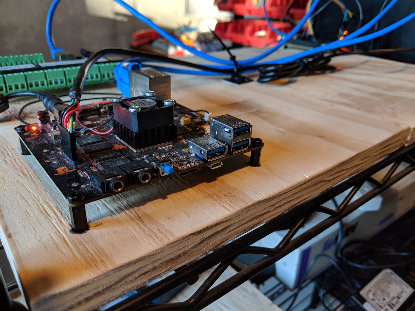 Beaglebone X15 mounted to plywood